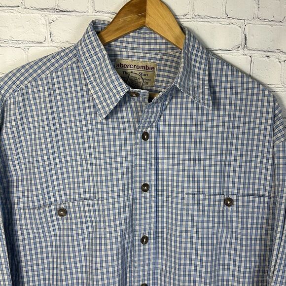 Abercrombie The Big Shirt Saltwater Distressed High Cliff Deep Water Shirt L Lar - Picture 2 of 8